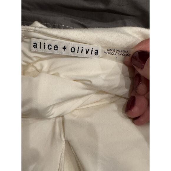 ALICE + OLIVIA Suellen Wool Cream Ecru Halter Neck Maxi Dress Size 4 MSRP $624.0 - Picture 7 of 7